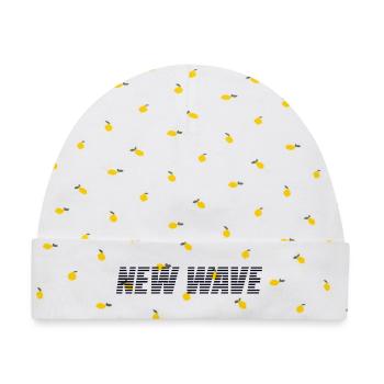 New Wave - Baby Premium Organic Mütze - Weiß/Zitronengelb - Vorne