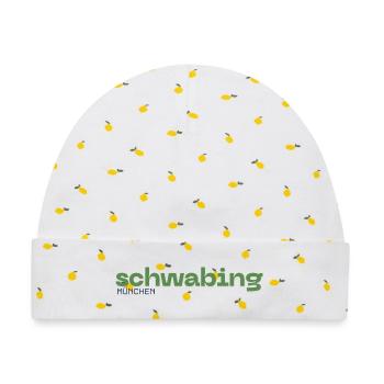 Schwabing München Stadtteil - Baby Premium Organic Mütze - Weiß/Zitronengelb - Vorne