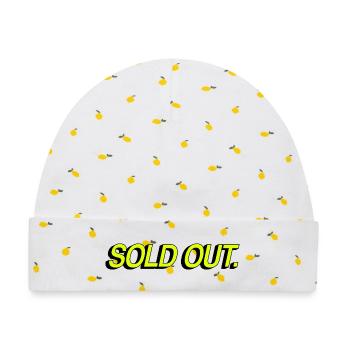 Sold Out - Baby Premium Organic Mütze - Weiß/Zitronengelb - Vorne