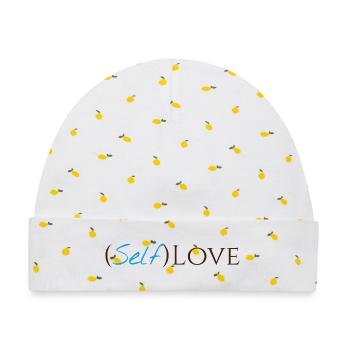 (Selbst)liebe - Baby Premium Organic Mütze - Weiß/Zitronengelb - Vorne