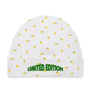 Limited Edition - Baby Premium Organic Mütze - Weiß/Zitronengelb - Vorne
