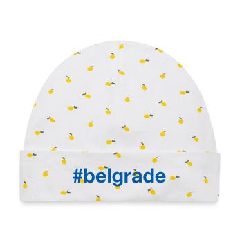 Belgrade Serbia Belgrad Serbien Hashtag - Baby Premium Organic Mütze - Weiß/Zitronengelb - Vorne