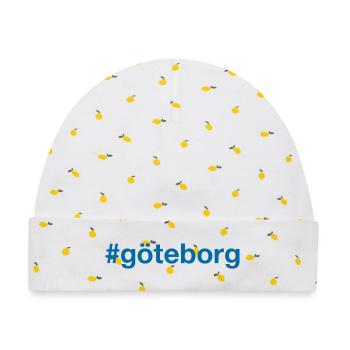 Göteborg Sweden Schweden - Baby Premium Organic Mütze - Weiß/Zitronengelb - Vorne