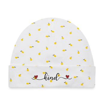 kind - Baby Premium Organic Mütze - Weiß/Zitronengelb - Vorne