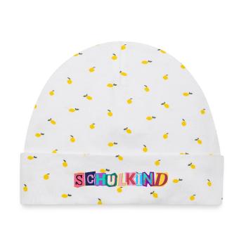 Kunterbuntes Schulkind Logo - Jetzt Schulkind - Baby Premium Organic Mütze - Weiß/Zitronengelb - Vorne
