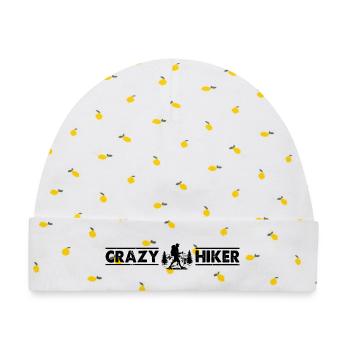 Crazy Hiker Mountain Hiker - Baby Premium Organic Mütze - Weiß/Zitronengelb - Vorne