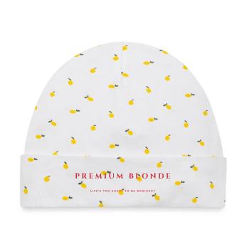 Premium Blonde V.19 - Baby Premium Organic Mütze - Weiß/Zitronengelb - Vorne