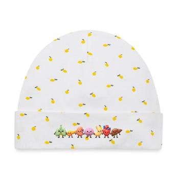 Süße Organen-Clique - Baby Premium Organic Mütze - Weiß/Zitronengelb - Vorne