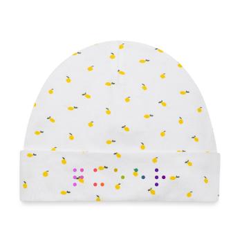 Queer Braille - Baby Premium Organic Mütze - Weiß/Zitronengelb - Vorne