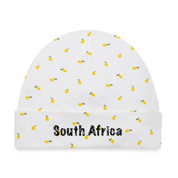 South Africa - Baby Premium Organic Mütze - Weiß/Zitronengelb - Vorne