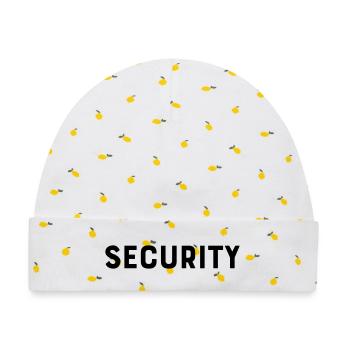 Security - Baby Premium Organic Mütze - Weiß/Zitronengelb - Vorne