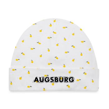 Augsburg - Baby Premium Organic Mütze - Weiß/Zitronengelb - Vorne