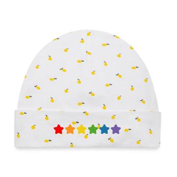 Regenbogen Sternchen LGBT lgbtqi queer - Baby Premium Organic Mütze - Weiß/Zitronengelb - Vorne