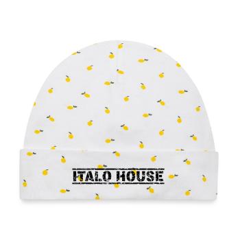 Italo House - Baby Premium Organic Mütze - Weiß/Zitronengelb - Vorne