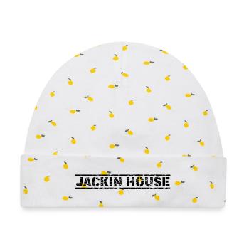 Jackin House - Baby Premium Organic Mütze - Weiß/Zitronengelb - Vorne