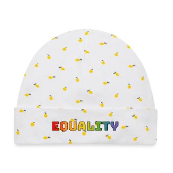 Regenbogen equality 1 - Baby Premium Organic Mütze - Weiß/Zitronengelb - Vorne
