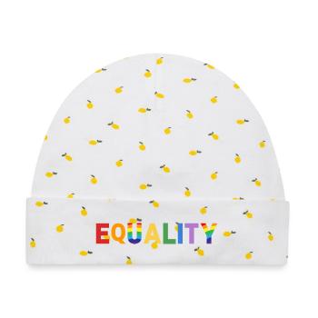 equality - Baby Premium Organic Mütze - Weiß/Zitronengelb - Vorne
