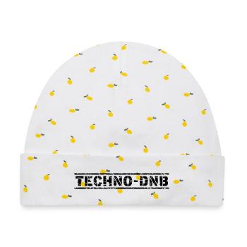 Techno DNB - Baby Premium Organic Mütze - Weiß/Zitronengelb - Vorne