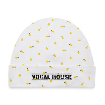 Vocal House - Baby Premium Organic Mütze - Weiß/Zitronengelb - Vorne