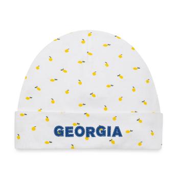 GEORGIA State - Baby Premium Organic Mütze - Weiß/Zitronengelb - Vorne
