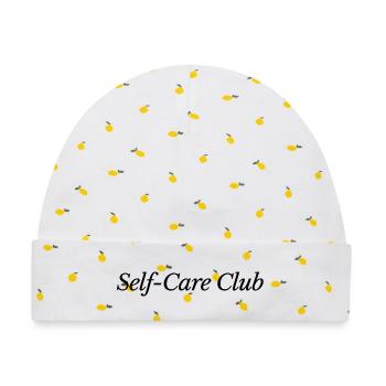 Self-Care Club: Wellness-Grafikdesign - Baby Premium Organic Mütze - Weiß/Zitronengelb - Vorne