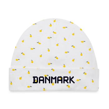 DANMARK Dänemark - Baby Premium Organic Mütze - Weiß/Zitronengelb - Vorne