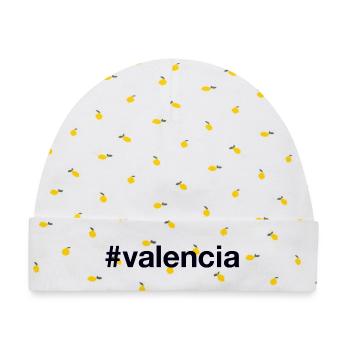VALENCIA Hashtag - Baby Premium Organic Mütze - Weiß/Zitronengelb - Vorne