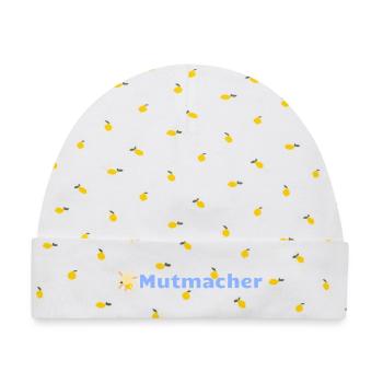 Mutmacher - Baby Premium Organic Mütze - Weiß/Zitronengelb - Vorne