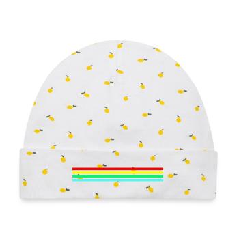Retro Neonfarbige Friendly Raider - Baby Premium Organic Mütze - Weiß/Zitronengelb - Vorne