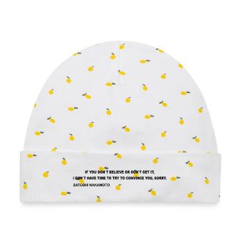 Satoshi Nakamoto – I Don’t Have Time to Convince Y - Baby Premium Organic Mütze - Weiß/Zitronengelb - Vorne