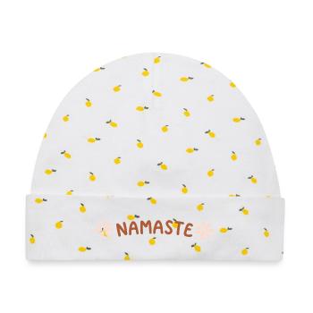 Böhmische Floral-Namaste - Baby Premium Organic Mütze - Weiß/Zitronengelb - Vorne
