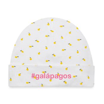 Galapagos Island - Baby Premium Organic Mütze - Weiß/Zitronengelb - Vorne