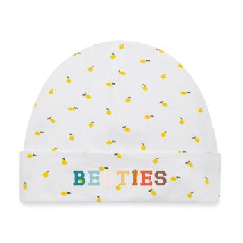 Besties - Baby Premium Organic Mütze - Weiß/Zitronengelb - Vorne