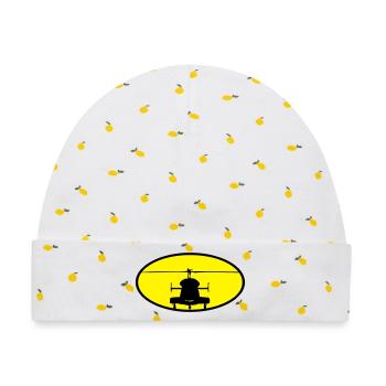 Hubschrauber Logo - Baby Premium Organic Mütze - Weiß/Zitronengelb - Vorne