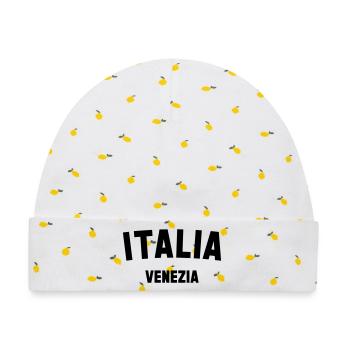 VENEDIG Venezia Italia Italy Italien - Baby Premium Organic Mütze - Weiß/Zitronengelb - Vorne