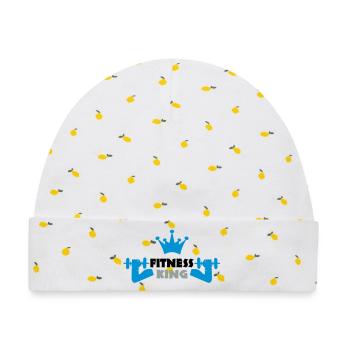 sport - Baby Premium Organic Mütze - Weiß/Zitronengelb - Vorne