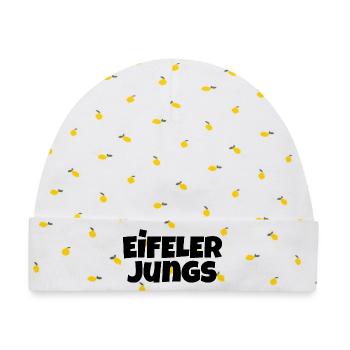 Eifeler Jungs (Schwarz) Männer aus der Eifel - Baby Premium Organic Mütze - Weiß/Zitronengelb - Vorne