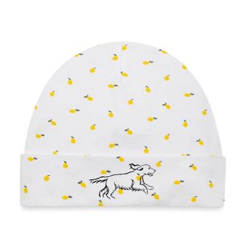 Cocker Spaniel - Baby Premium Organic Mütze - Weiß/Zitronengelb - Vorne