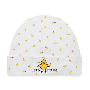 Let's do it! - Baby Premium Organic Mütze - Weiß/Zitronengelb - Vorne