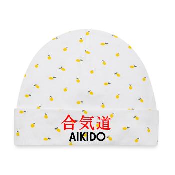 Aikido Kanji - Baby Premium Organic Mütze - Weiß/Zitronengelb - Vorne