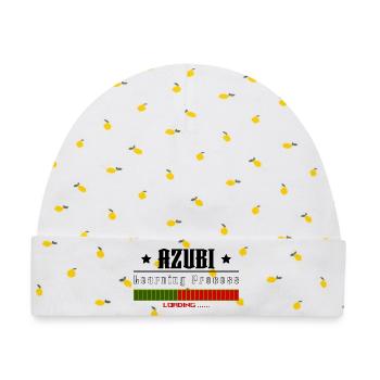 AZUBI learning process loading white tshirt - Baby Premium Organic Mütze - Weiß/Zitronengelb - Vorne