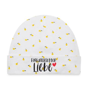 Klettern Bigwall Liebe Berge Geschenk - Baby Premium Organic Mütze - Weiß/Zitronengelb - Vorne