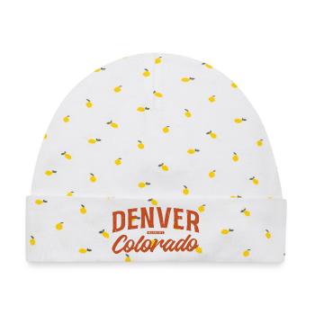 Denver Colorado Retro Script Logo - Baby Premium Organic Mütze - Weiß/Zitronengelb - Vorne