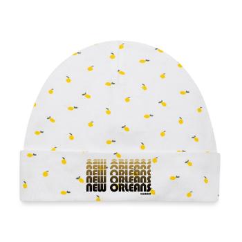 Goldenes Art Deco New Orleans Muster - Baby Premium Organic Mütze - Weiß/Zitronengelb - Vorne