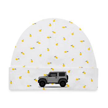 Jimny Grau - Baby Premium Organic Mütze - Weiß/Zitronengelb - Vorne