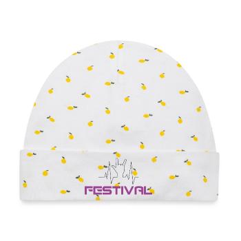Festival - Baby Premium Organic Mütze - Weiß/Zitronengelb - Vorne