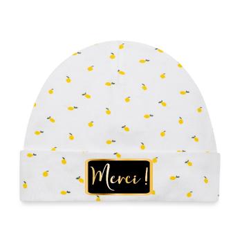 Danke - Danke AESTHETIC - Baby Premium Organic Mütze - Weiß/Zitronengelb - Vorne