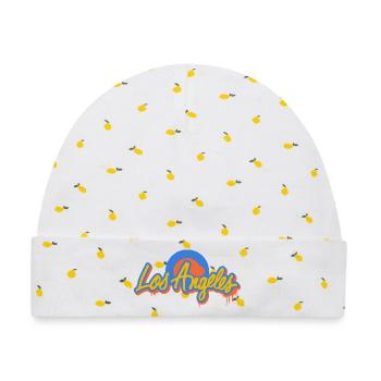 Los Angeles Graffiti – Urban Streetstyle Vibes - Baby Premium Organic Mütze - Weiß/Zitronengelb - Vorne
