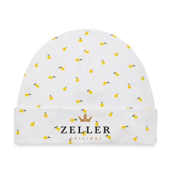 Zeller-Original-Familienlogo - Baby Premium Organic Mütze - Weiß/Zitronengelb - Vorne