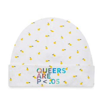 Queers are p < .05 - Baby Premium Organic Mütze - Weiß/Zitronengelb - Vorne